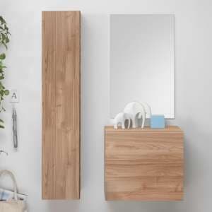 Infra Bathroom Furniture Set In Stelvio Walnut With Storage Unit