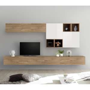 Infra Large Entertainment Unit In Stelvio Walnut And Gloss White