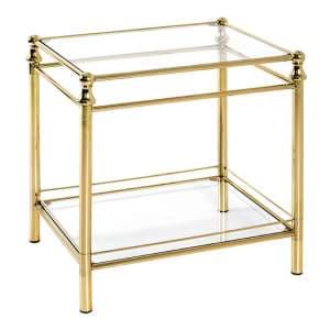 Inman Clear Glass Side Table In Brass - UK