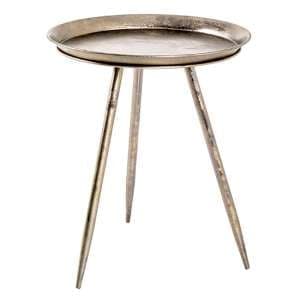 Inman Large Round Metal Side Table In Bronze - UK