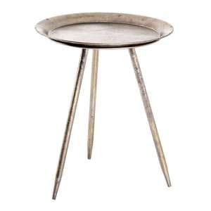 Inman Small Round Metal Side Table In Bronze