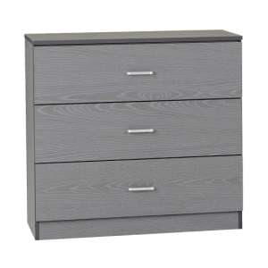 Earth Wooden Chest Of Drawers In Grey With 3 Drawers - UK