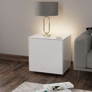 Intel LED Lamp Table In White Gloss With Wireless Charging