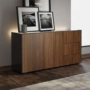 Intel LED Sideboard In Black And Walnut With Wireless Charging