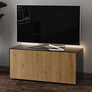 Intel LED TV Stand In Black And Oak With Wireless Charging