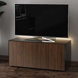 Intel LED TV Stand In Black And Walnut With Wireless Charging