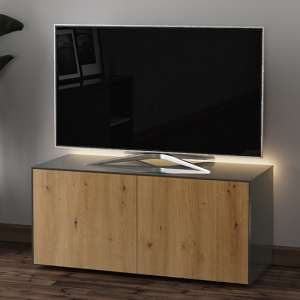 Intel LED TV Stand In Grey And Oak With Wireless Charging