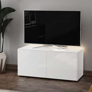 Intel LED TV Stand In White Gloss With Wireless Charging