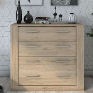 Ionia Wooden Chest Of 4 Drawers In San Remo Oak - UK