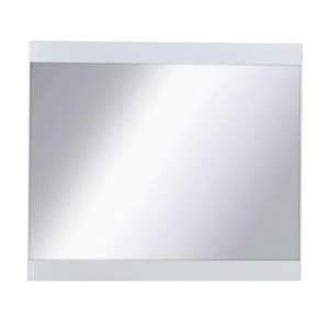 Iowa Wall Mirror In White High Gloss Wooden Frame - UK