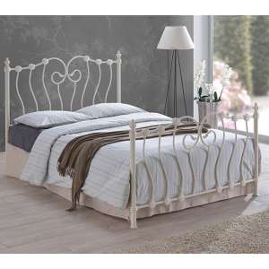 Irela Metal Small Double Bed In Ivory