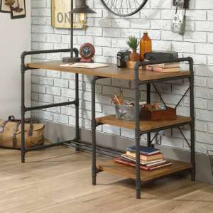 Iron Foundry Wooden Laptop Desk In Checked Oak - UK