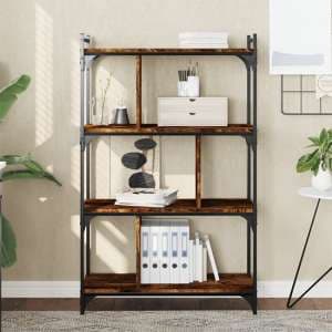 Irving Wooden Bookcase With 4-Tier In Smoked Oak - UK