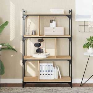 Irving Wooden Bookcase With 4-Tier In Sonoma Oak - UK