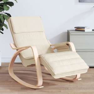 Isla Fabric Rocking Chair In Cream - UK