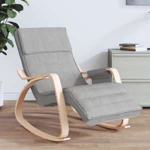 Isla Fabric Rocking Chair In Light Grey - UK