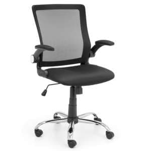 Ickett Mesh Fabric Upholstered Home And Office Chair In Black - UK
