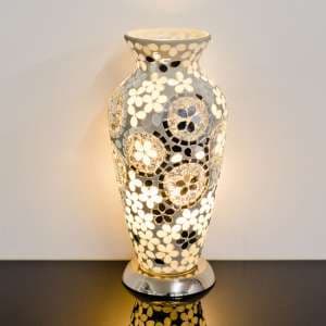 Izar Medium Art Deco Mirror Design Mosaic Glass Vase Table Lamp