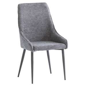 Jacinta Fabric Dining Chair In Graphite With Grey Legs - UK