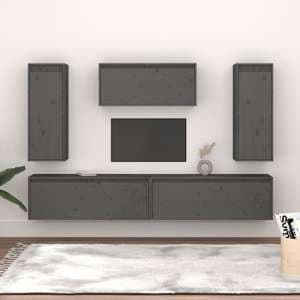 Jackie Solid Pinewood Entertainment Unit In Grey
