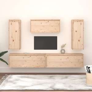 Jackie Solid Pinewood Entertainment Unit In Natural