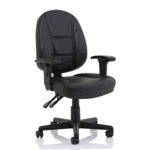 Jackson High Back Office Chair in Black With Adjustable Arms - UK
