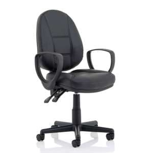 Jackson High Back Office Chair in Black With Loop Arms - UK