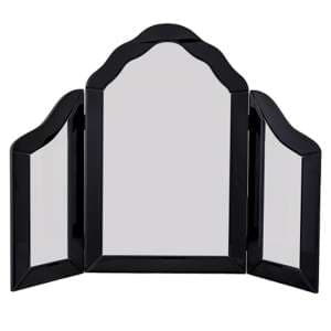 Jael Vanity Dressing Mirror In Black Wooden Frame