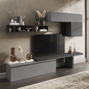Jairo Wooden Entertainment Unit In Slate And Lead - UK