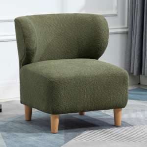 Jakarta Fabric Bedroom Chair In Moss With Oak Legs - UK