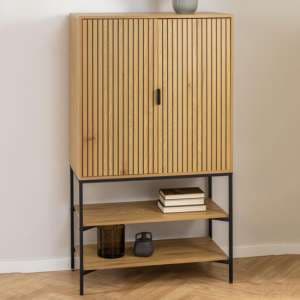 Japar Wooden Storage Cabinet With 2 Doors In Matt Wild Oak