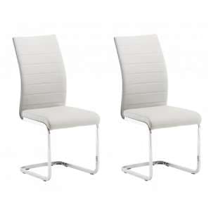 Joster Grey And Light Grey Faux Leather Dining Chair In A Pair - UK