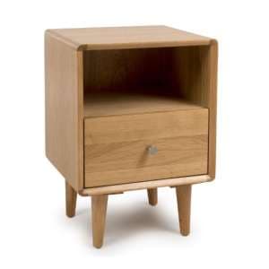 Javion Wooden Bedside Cabinet With 1 Drawer In Natural Oak - UK