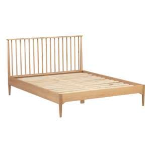 Javion Wooden Double Bed In Natural Oak - UK