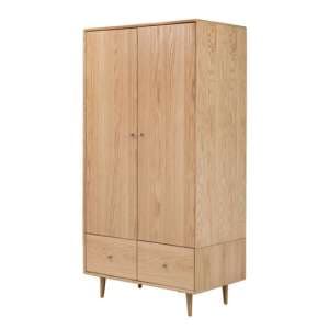 Javion Wooden Wardrobe With 2 Doors In Natural Oak - UK