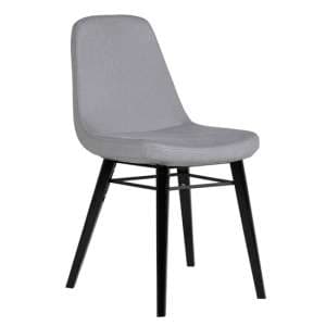 Jecca Fabric Dining Chair With Black Legs In Grey - UK