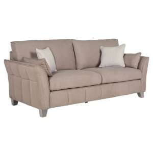 Jekyll Fabric 3 Seater Sofa In Biscuit With Cushions - UK