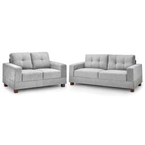 Jerri Fabric 3+2 Seater Sofa Set In Grey - UK