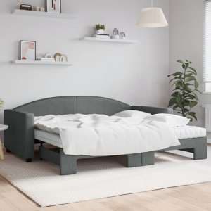 Jersey Fabric Daybed With Guest Bed In Dark Grey - UK