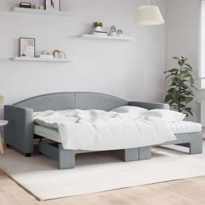 Jersey Fabric Daybed With Guest Bed In Light Grey - UK