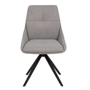Jessa Fabric Dining Chair With Black Legs In Light Grey - UK