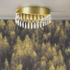 Jewel LED Crystal Flush Ceiling Light In Gold - UK