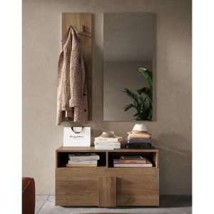 Jining Wooden Hallway Furniture Set In Mercury Oak - UK