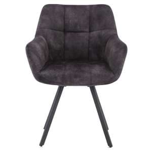 Jordan Fabric Dining Chair In Charcoal With Metal Frame - UK