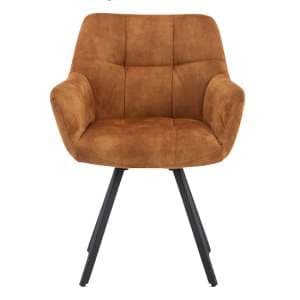 Jordan Fabric Dining Chair In Rust With Metal Frame - UK