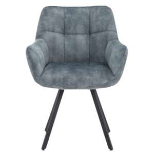 Jordan Fabric Dining Chair In Stone Blue With Metal Frame - UK