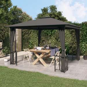 Josie 3m x 3m Gazebo With Sidewalls And Roofs In Anthracite - UK