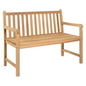 Jota 114cm Wooden Garden Seating Bench In Natural - UK