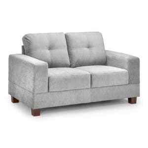 Juan Fabric 2 Seater Sofa In Grey With Wooden Legs