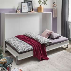 Juist Wooden Horizontal Foldaway Double Bed In White
